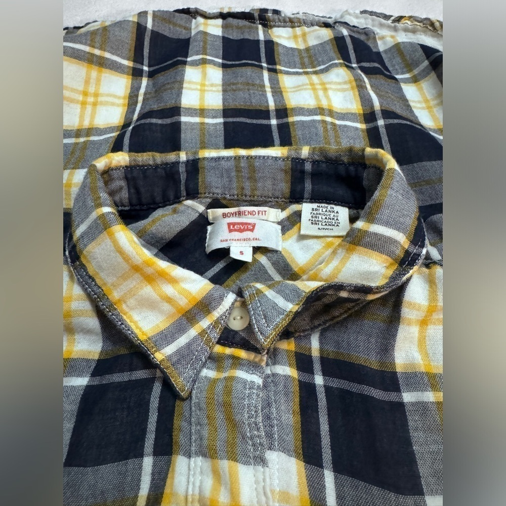 Levi's Jeans for Women Flannel yellow Multicolor Plaid Women Size S Boyfriend - Picture 2 of 6
